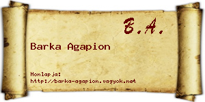 Barka Agapion névjegykártya